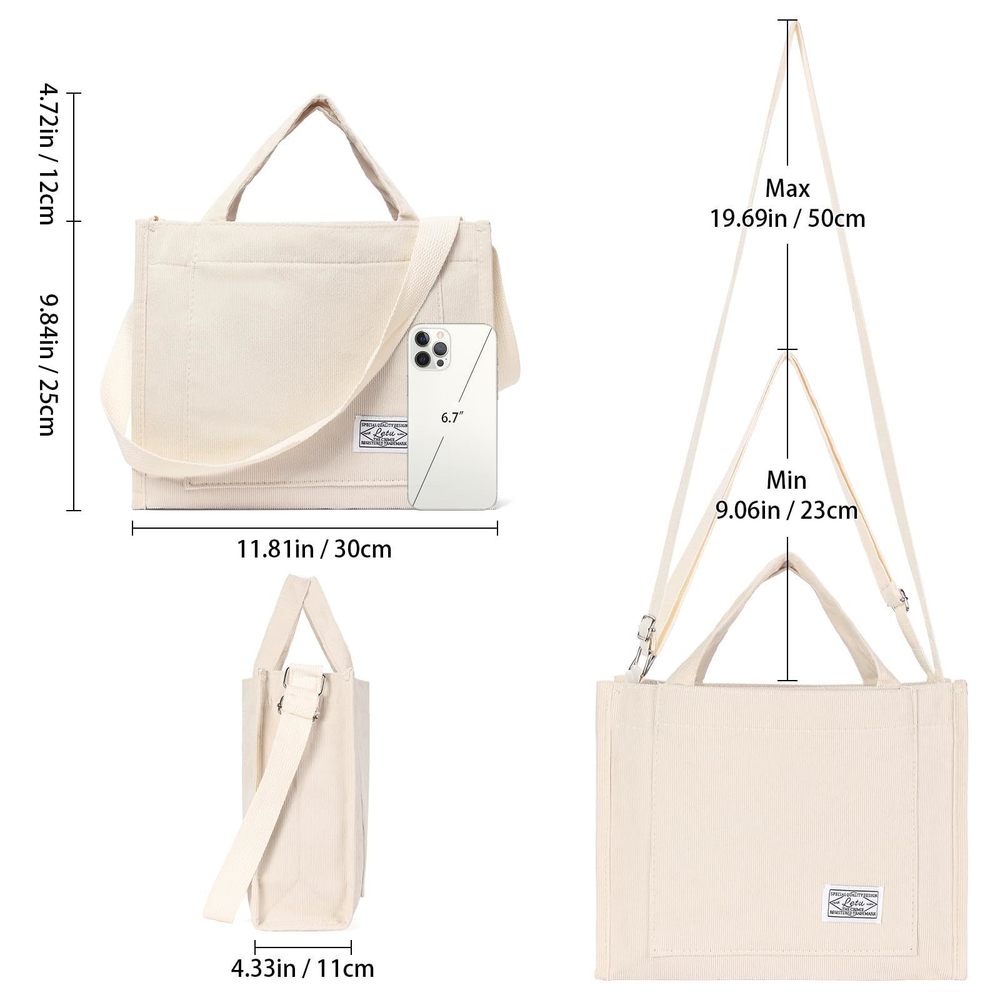 Corduroy Tote Bag Hobo Crossbody Bag Purse Shoulder Handbags :O - Picture 6 of 9